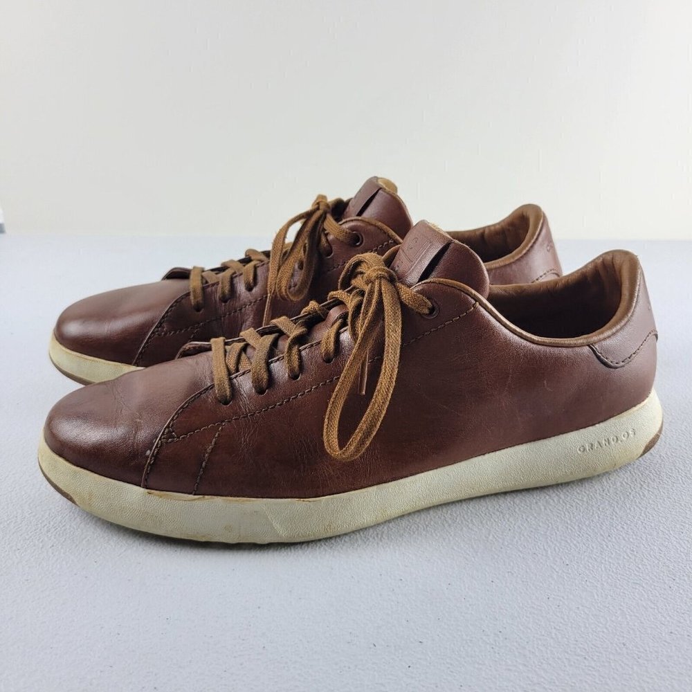 Cole Haan Grandpro Tennis Sneaker Lace Up Low TopLeather Shoes 10.5 M Men Brown